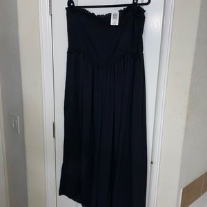 Strapless smocked jumpsuit
